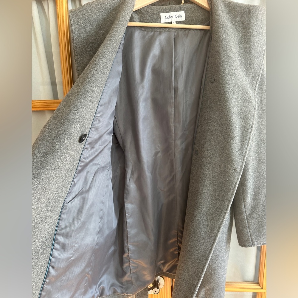 Calvin Klein Gray Peacoat with Hood size 14 - Picture 5 of 7
